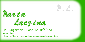 marta laczina business card